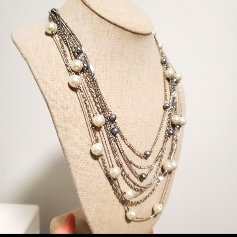 Statement Set Multi-Layer Necklace And Earrings - image 5